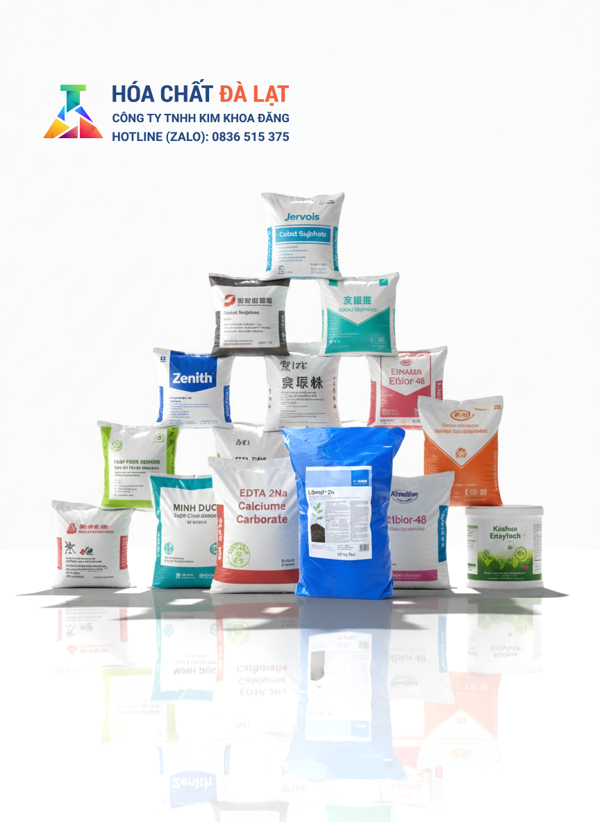 Danh mục hóa chất nông nghiệp tại Đà Lạt – Hóa Chất Đà Lạt đầy đủ vi lượng, trung lượng, đa lượng & kích thích sinh trưởng