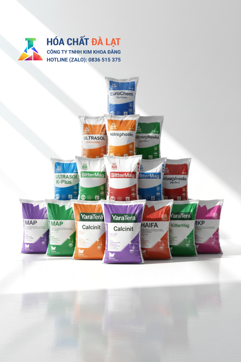 Danh mục hóa chất nông nghiệp tại Đà Lạt – Hóa Chất Đà Lạt đầy đủ vi lượng, trung lượng, đa lượng & kích thích sinh trưởng