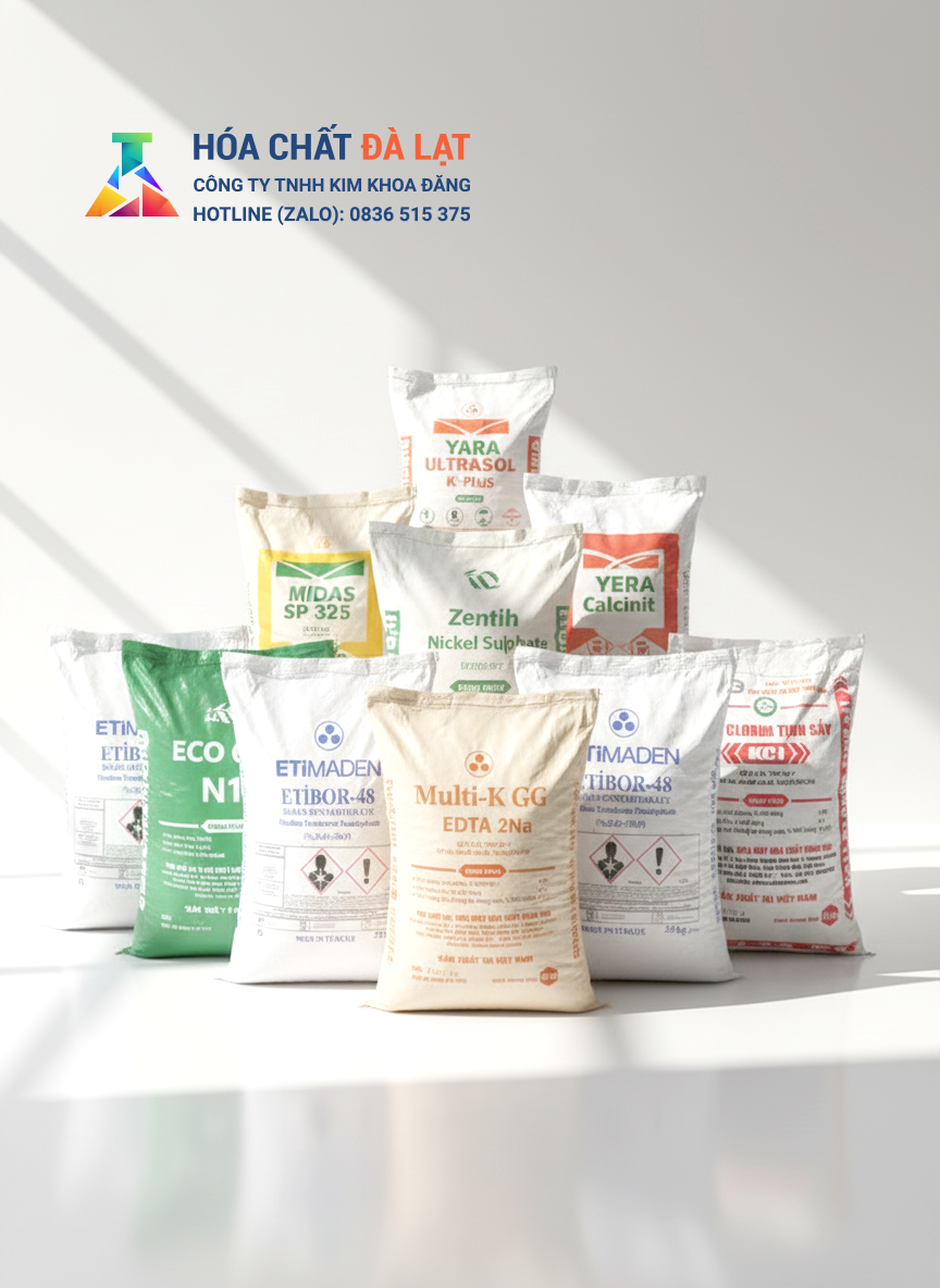 Danh mục hóa chất nông nghiệp tại Đà Lạt – Hóa Chất Đà Lạt đầy đủ vi lượng, trung lượng, đa lượng & kích thích sinh trưởng