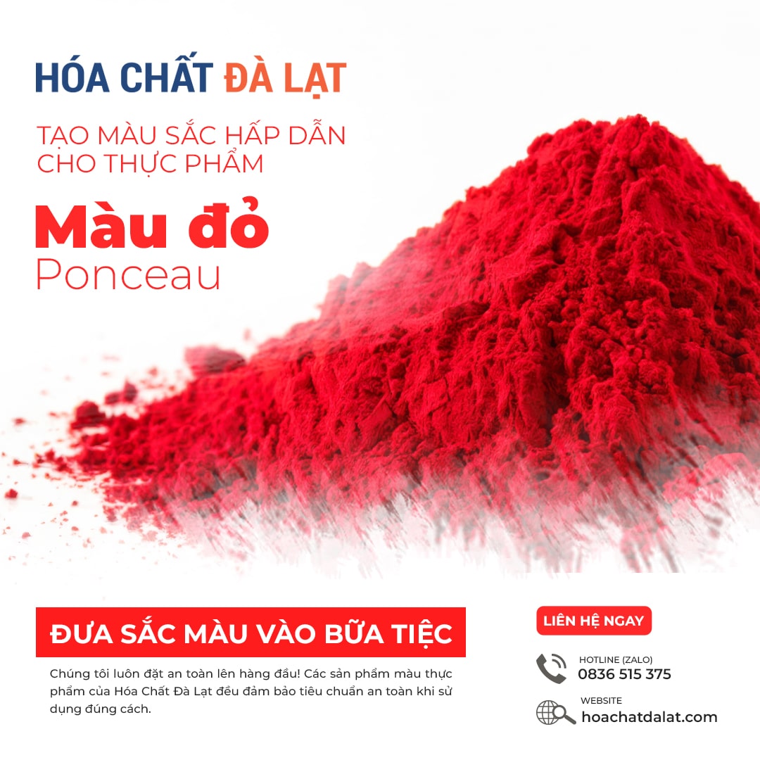 Màu đỏ Ponceau - Tạo Màu Sắc Hấp Dẫn Cho Thực Phẩm - Đưa Sắc Màu Vào Bữa Tiệc!