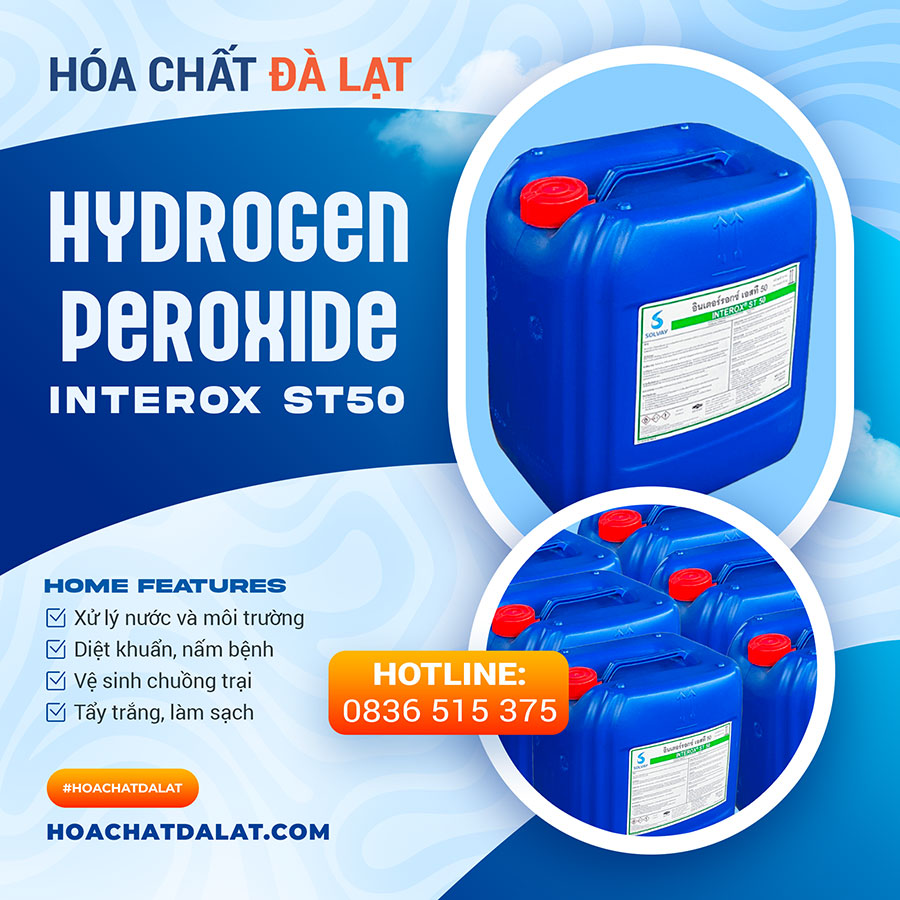 Hydrogen Peroxide Interox ST50 - Sản Phẩm Oxy Già Thái Lan Đa Dụng Từ Solvay