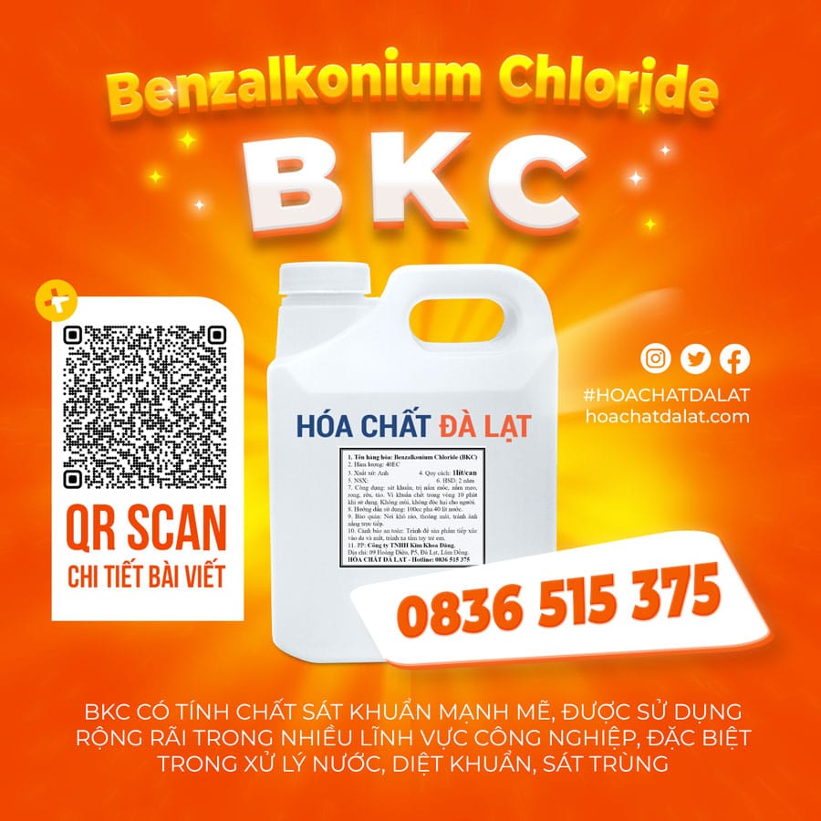 BKC (Benzalkonium Chloride) - Hóa Chất Xử Lý Nước, Diệt Khuẩn, Và Sát Trùng Chất Lượng Cao Tại Hóa Chất Đà Lạt