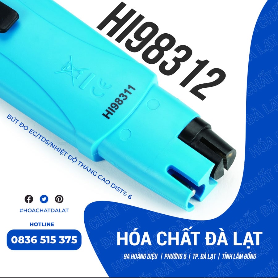 HI98312 – Máy Đo EC/TDS/Nhiệt Độ Đa Năng, Nhỏ Gọn và Chính Xác