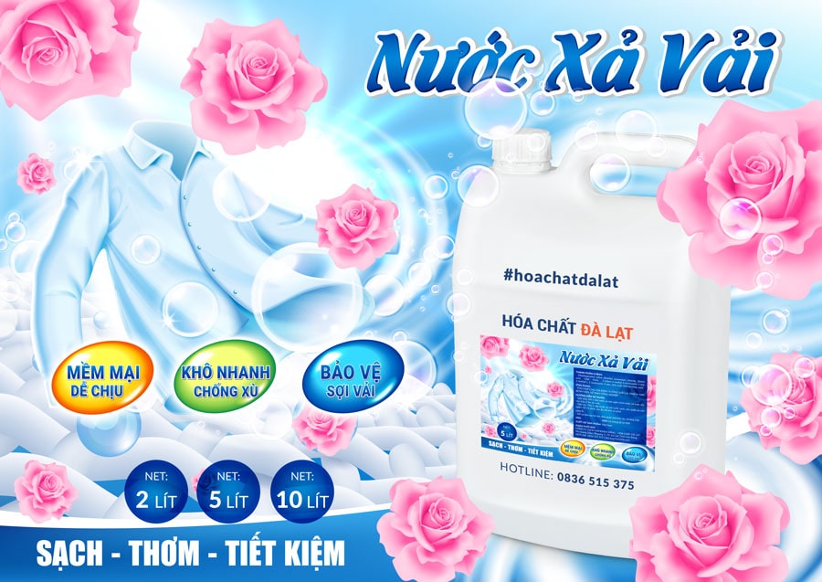 Nước xả vải cao cấp từ Hóa Chất Đà Lạt được nghiên cứu và phát triển nhằm mang lại hiệu quả tối ưu, không chỉ dành cho gia đình mà còn phù hợp với xưởng giặt là, khách sạn, bệnh viện và vệ sinh công nghiệp.